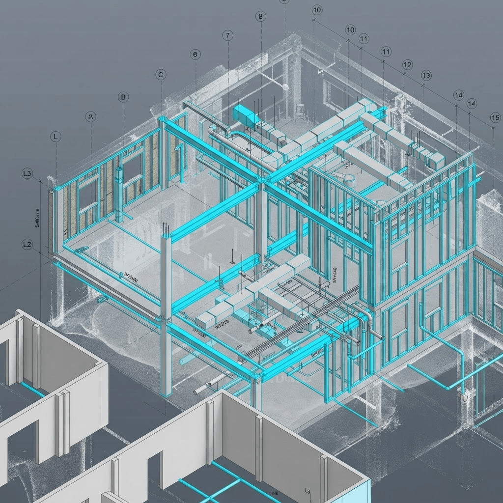 Scan to BIM illustration